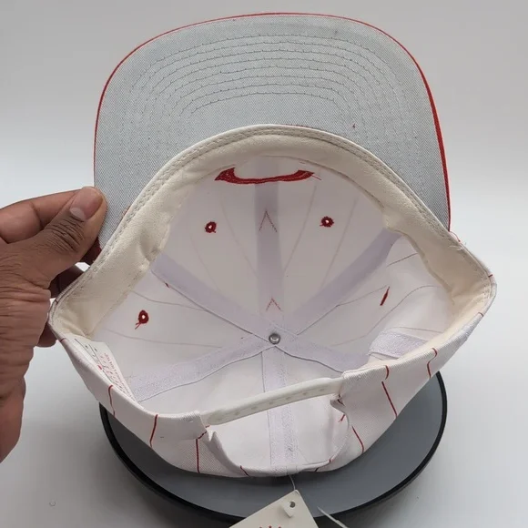 MLB| NWT Vintage MLB Red Cincinnati Reds Sports Cap Snap Back Grey Brim - Picture 11 of 14